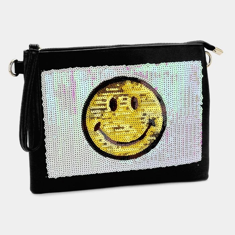 Smiley Face Sequin Clutch